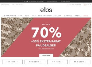 How ellos.dk looks like on a tablet such as an iPad.