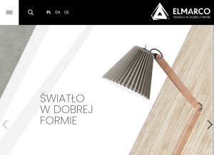 How elmarco.pl looks like on a tablet such as an iPad.