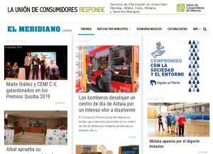 How elmeridiano.es looks like on a tablet such as an iPad.