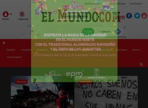 How elmundo.com looks like on a tablet such as an iPad.