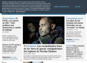 How elmundo.es looks like on a tablet such as an iPad.