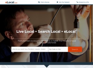 How elocal.com looks like on a tablet such as an iPad.