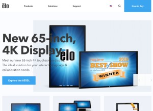 How elotouch.com looks like on a tablet such as an iPad.
