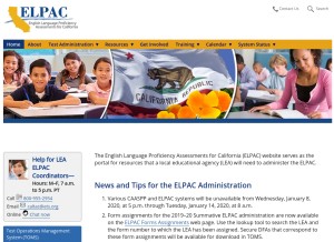 How elpac.org looks like on a tablet such as an iPad.
