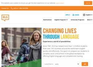 How els.edu looks like on a tablet such as an iPad.