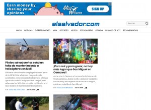 How elsalvador.com looks like on a tablet such as an iPad.