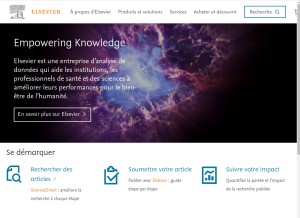 How elsevier.com looks like on a tablet such as an iPad.