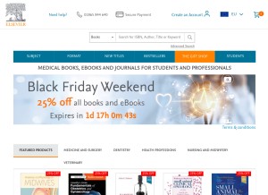 How elsevierhealth.com looks like on a tablet such as an iPad.