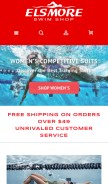How elsmoreswim.com looks like on a mobile device such as an iPhone.