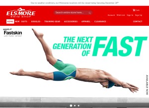 How elsmoreswim.com looks like on a tablet such as an iPad.