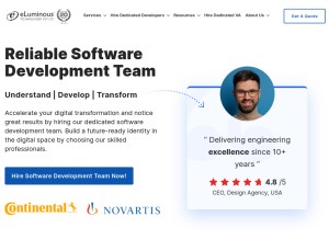 How eluminoustechnologies.com looks like on a tablet such as an iPad.