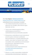 How eluotsi.fi looks like on a mobile device such as an iPhone.