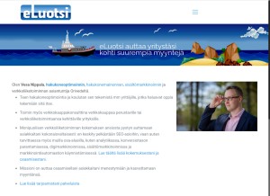 How eluotsi.fi looks like on a tablet such as an iPad.