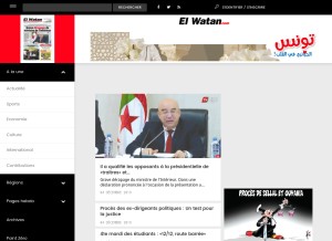 How elwatan.com looks like on a tablet such as an iPad.