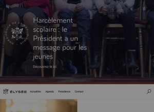How elysee.fr looks like on a tablet such as an iPad.