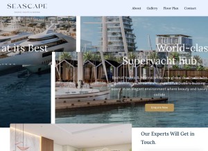 How emaarseascape.com looks like on a tablet such as an iPad.