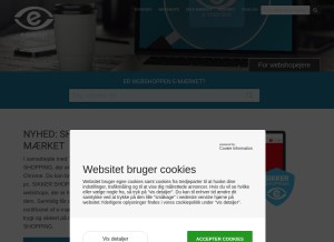 How emaerket.dk looks like on a tablet such as an iPad.