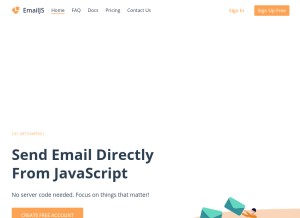 How emailjs.com looks like on a tablet such as an iPad.