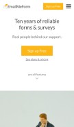 How emailmeform.com looks like on a mobile device such as an iPhone.