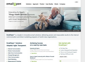 How emailopen.com looks like on a tablet such as an iPad.