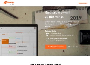 How emailprofi.cz looks like on a tablet such as an iPad.
