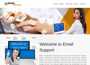 How emailsupport.us looks like on a tablet such as an iPad.