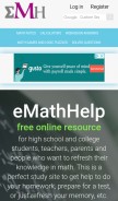 How emathhelp.net looks like on a mobile device such as an iPhone.