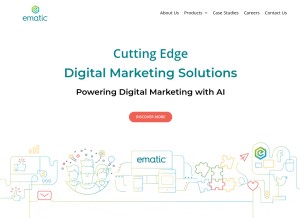 How ematicsolutions.com looks like on a tablet such as an iPad.