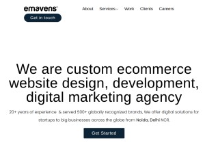 How emavens.com looks like on a tablet such as an iPad.