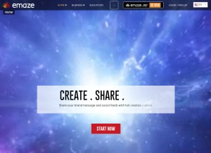 How emaze.com looks like on a tablet such as an iPad.