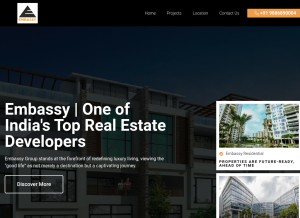 How embassyproperties.co.in looks like on a tablet such as an iPad.