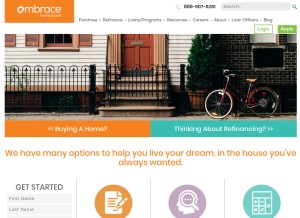 How embracehomeloans.com looks like on a tablet such as an iPad.