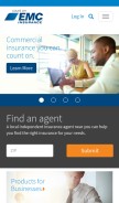 How emcins.com looks like on a mobile device such as an iPhone.