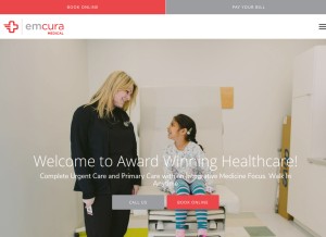 How emcura.com looks like on a tablet such as an iPad.