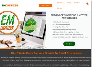 How emdigitizer.com looks like on a tablet such as an iPad.