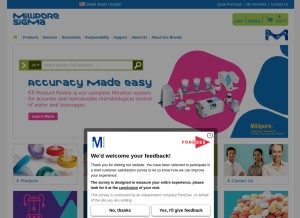 How emdmillipore.com looks like on a tablet such as an iPad.