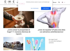How emedemujer.com looks like on a tablet such as an iPad.