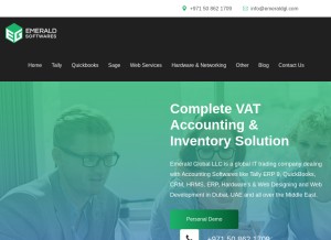 How emeraldsoftwares.com looks like on a tablet such as an iPad.