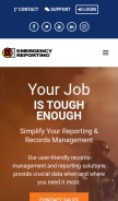 How emergencyreporting.com looks like on a mobile device such as an iPhone.