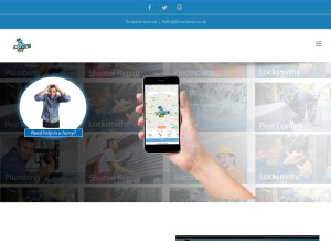 How emergenie.co.uk looks like on a tablet such as an iPad.