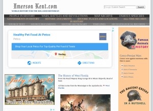 How emersonkent.com looks like on a tablet such as an iPad.