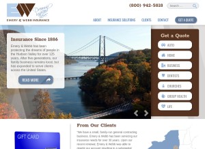 How emerywebb.com looks like on a tablet such as an iPad.