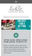 How emilypost.com looks like on a mobile device such as an iPhone.