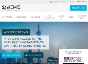 How emis.com looks like on a tablet such as an iPad.