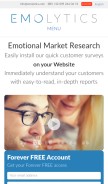How emolytics.com looks like on a mobile device such as an iPhone.