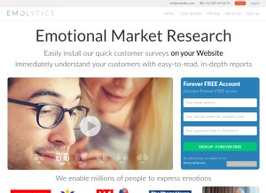 How emolytics.com looks like on a tablet such as an iPad.