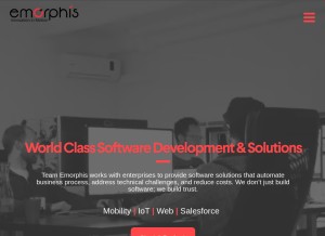 How emorphis.com looks like on a tablet such as an iPad.