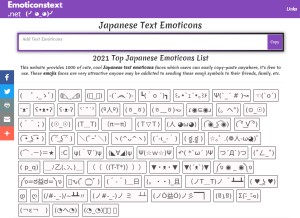 How emoticonstext.net looks like on a tablet such as an iPad.