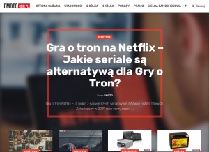 How emoto.com.pl looks like on a tablet such as an iPad.