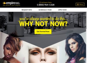 How empire.edu looks like on a tablet such as an iPad.